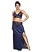 Be You Satin Navy Blue Lacey Crop top & Skirt Nighty Set for Women RS.811.00