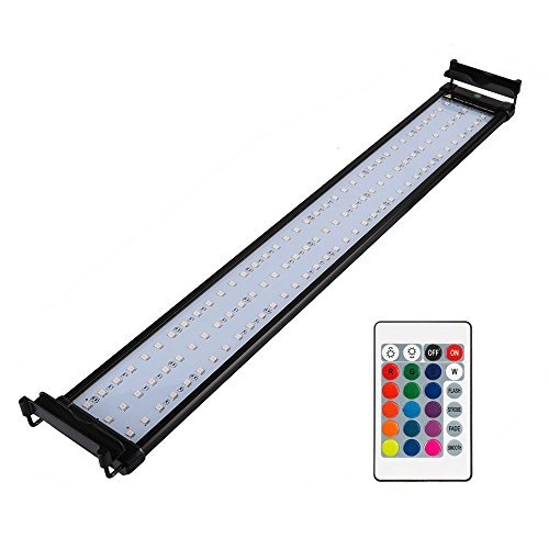 NICREW Luz LED Acuario RGB, Pantalla LED Acuario con Control Remoto, Iluminación LED para Acuarios Plantados Lámpara LED para Peceras 72-92 cm, 18W con Enchufe