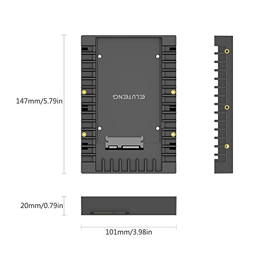 ELUTENG Wechselrahmen SATA 2,5″ auf 3,5″ SSD Einbaurahmen SATA 3.0 Festplatten Adapter 6 Gbp/s HDD Mounting Bracket für für 7mm 9.5mm 12.5mm SATA HDD oder SSD - 8