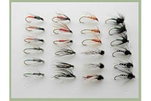 TROUTFLIES UK WET VARIETY PACKS Wet Trout Flies, 24 Pack, Northern Countries Spider Patterns, Fishing Flies, Choice of sizes