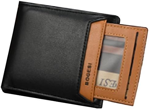 Polade Men Synthetic Leather Multi Pocket Credit Card Cash Receipts Holder Organizer Wallets Purse (black)