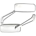 Price comparison product image Ryde Rectangular Metal Motorcycle Mirrors - Chrome