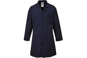 Portwest C852 Engineering Lab Coat Hard Wearing Food Hygiene General Laboratory Workwear Uniform Overcoat Navy X-Large