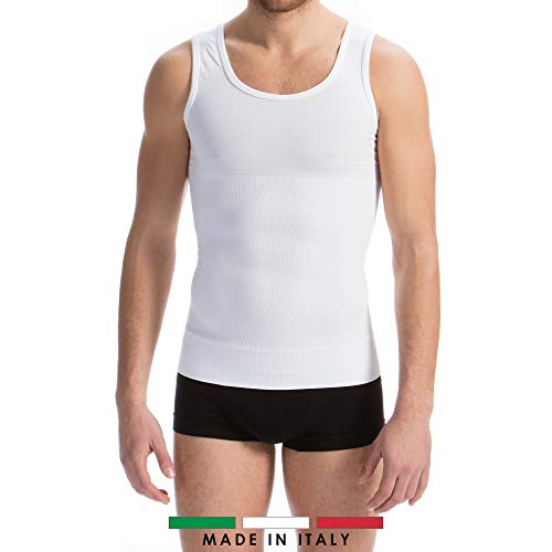 Farmacell Man 417 (Blanco, M) Camiseta Reductora de algodon para hombres