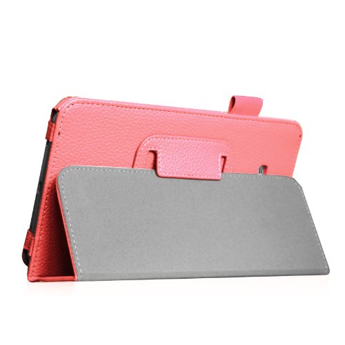 [Eckenschutz] Fintie Samsung Galaxy Tab 3 7.0 Lite T110 T111 T113 T116 Hülle Case – Slim Fit Folio Bookstyle Kunstleder Schutzhülle Cover Tasche mit Ständerfunktion für Tab 3 Lite 7.0 Zoll Tablet, Rosa - 8