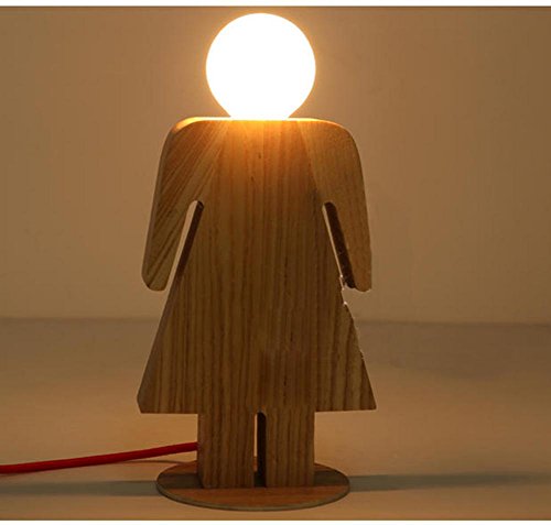 Preisvergleich Produktbild GBT Kreative Persönlichkeit Led Holztisch Lampe Wohnzimmer Esszimmer Der Schlafzimmer Nachttischlampe Holzpuppe , A (Led-Leuchten, Warmes Licht, Weißes Licht, Kronleuchter, Innenbeleuchtung, Außenleuchten, Wandleuchten),A