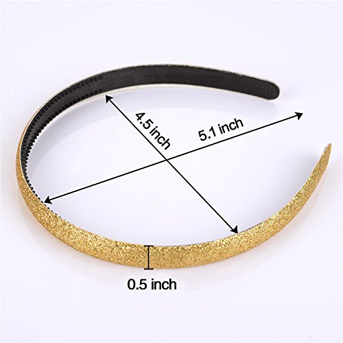 West See 10er Set Kunststoff Haarreif Haarband Stirnband Haarschmuck Glitzer Mädchen - 5