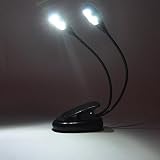MagiDeal Flexible 2 Dual Arme Clip Auf 4 LED-Licht Klemmlampe Für Tisch Lampe Schwarz Buchlese - 9