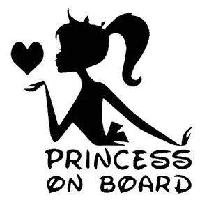 3D Funny Car Stickers Princess Baby On Board Decals Girl Daughter Vinyl Warning Sign Sticker On Auto Car Styling