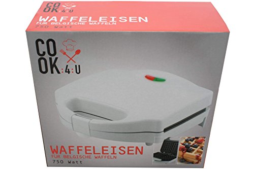 Waffeleisen COOK 4 YOU für belgische Waffeln 750 Watt Weiß - 6