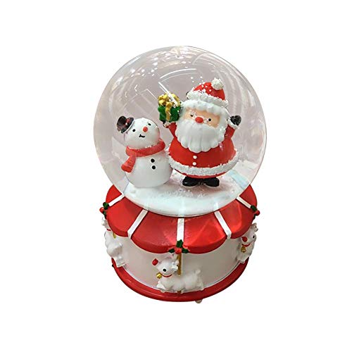 Storagc Christmas Snow Globe, Christmas Crystal Ball Music Box Floating Snow Lights, christmas snow globes Kids Children Birthday Gifts