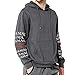 Produktbild SHINEHUA Herren Basic Kapuzenpullover, Herren Herbst Winter Buchstaben Sweatshirt Top Hosensets Sportanzug Trainingsanzug Sweatjacke Pullover Hoodie Sweatshirt(Grau,L)