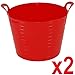 Price comparison product image 2 x RED 42 Litre Large Flexi Tub Garden Home Flexible Colour Rubber Storage Container Bucket Polyethylene Flex Tub - MADE IN U.K.