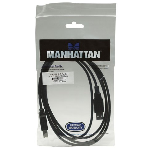 MANHATTAN Hi-Speed USB 2.0 Anschlusskabel Typ A Stecker / Typ B Stecker schwarz 1,8 m Uebertragungsraten bis zu 480 Mbit/s - 3