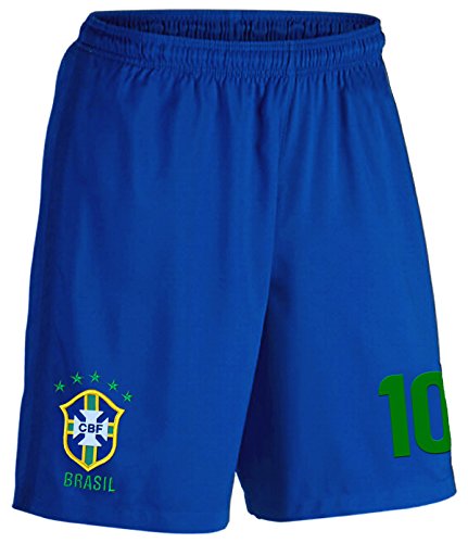 Brasilien Kinder Trikot Set Fußball Fan Zweiteiler Gelb Blau - 4