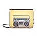 Produktbild SHAOKAO Altes Radio und Kopfhörer auf Tischmuster Benutzerdefinierte hochwertige Nylon Slim Clutch Cross Body Bag Schultertasche