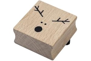 Artoz Timbro – Timbro in legno – "Testa di renna" – 40 x 40 mm – Timbro con motivo per creare biglietti per Natale, inviti, auguri