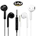 Produktbild In Ear Kopfhörer, 2 Stück Pomisty In Ear Headsets Earphones Ear Ohrhörer mit Mikrofon für iPhone iPad iPod MacBook, alle Android Smartphone und MP3 Players (Schwarz und Weiß