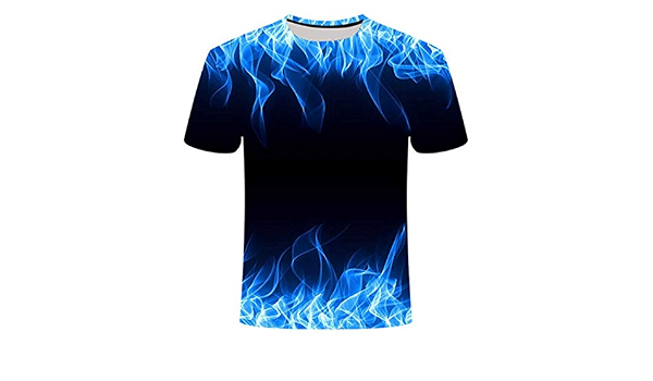 Blue Flame Tshirt Men Women T Shirt 3D 