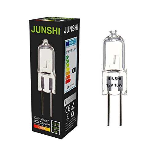 JUNSHI 10 x G4 12V 10W Halogen Light Bulbs Clear Capsule