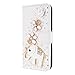 Price comparison product image SmartLegend PU Leather Case for Microsoft Nokia Lumia 640 3D Relif Bling Diamand Decoration Shining Crystal Fashion White Wallet Pocket Flip Cover Cell Phone Hoslter with Magnet Closure and Card Slots Holster Bookstyle Stand Function Protective Cover -Elephant