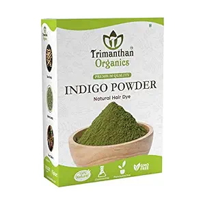 Trimanthan Organics Indigo Powder Organic For Hair Black (100 GM) | 100% Organic, Triple-sifted & Microfine Powder, Cruelty-Free & Vegan, Indigofera Tinctoria Indica Powder For Natural Hair Coloring, Arrests Early Greying & Protects Hair From Damage