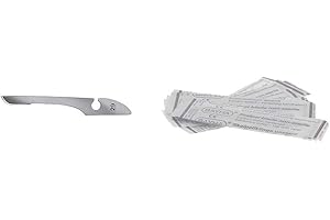 GUOML Bayha 12x Skalpellklingen, unsteril, Klingen einzeln verpackt, Figur 29, Edelstahl, Kunststoff