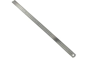 SFIT Règle en Acier Antirouille Latte Métallique Inoxydable Mesure de Diamètre Stainless Outil de Mesure Double Face Réglette de Précision Métrique Outil Micromètre pour Etudiants Ingénieurs (50cm*29mm)