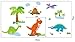 ufengke® Jurassic Park Cartoon Dinosaur Trees Wall Decals, Children's Room Nursery Removable Wall Stickers Murals