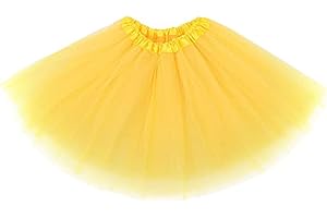 Ancokig Tutu Falda de Mujer Falda de Tul 50's Short Ballet 4 Capas Accesorios de Vestimenta de Baile Niñas para Vestirse Disfraces Danza