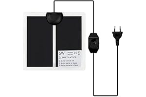 CLIUNT Alfombrilla Térmica para Reptiles, 5 W Alfombrilla Calefactora para Reptiles, Manta Calefactora para Reptiles, para Tortugas, Serpientes, Lagarto, Gecko, Araña, Rastreador(14 x15 cm)…