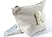 Personalised Make Up Bag, Accessory Bag, Canvas Bag ANY LETTER - Cotton Canvas Bag The perfect personalised Gift for any occasion, Christmas, Birthdays, Wedding Favours Unisex, Christmas Gift (White Bag)