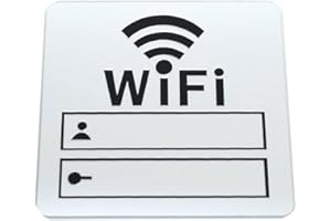 vepoty Wifi Password Wall Sticker Self-adhesive Coverage Sign Acrylic Wifi Password Sign for Cafes Bars Pubs Shop