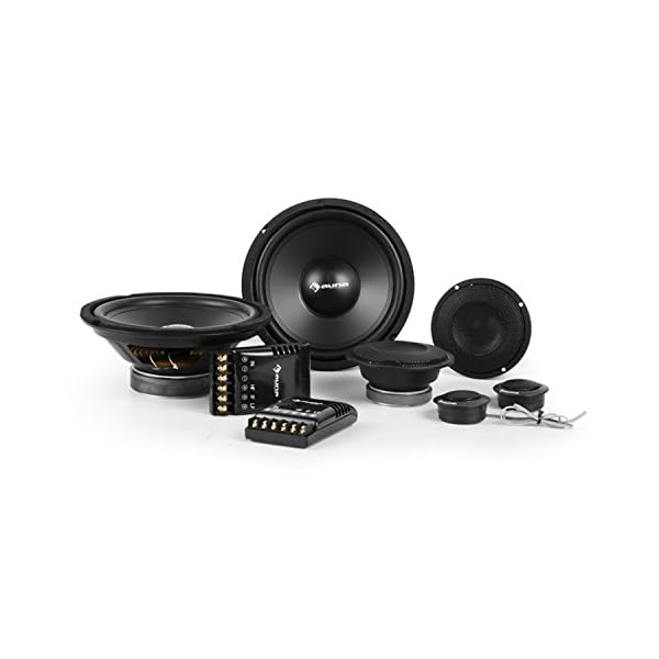 Unbekannt auna Silverhammer Car-HiFi-Set 2-Kanal-Endstufe + Lautsprecher Set (2200 Watt Max. Verstärker, 2 x 1200 Watt Subwoofer, 2 x 1200 Watt Mitteltöner und 2 x 1,57"-Tweeter) Silber – Bild 3