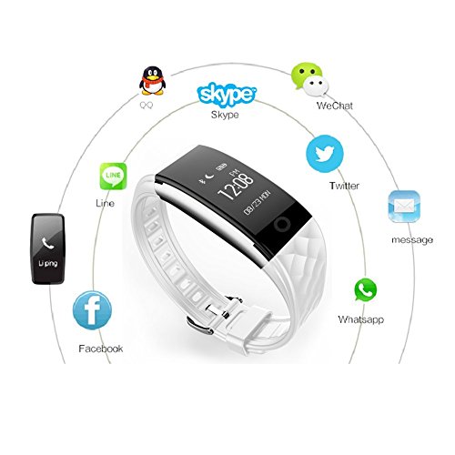 Smartwatch, Zimingu® Waterproof OLED Touch Screen Fitness Tracker  Aktivitätstracker für Android und IOS, Schrittzähler, Schlafanalyse mit Puls-Monitor mehrfacher Bewegungs-Modus Fahrrad-Reiten kompatibel mit androiden Smartphones 4.3 IOS iPhones 7.0 BT 4.0 - 5