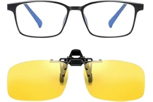 JPGhaha Blue Light Blocking Clip On Glasses with Glasses Black Anti Blue Light Blocking Filtering Glasses UV Blocking Clip-on Blue Light Blocking Glasses Womens Mens