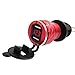 Produktbild kingko® 4.2A Aluminium Motorrad Dual USB Ladegerät DIN Buchse Voltmeter für Motorrad für Hella/DIN oder für BMW Motorradsteckdosen hergestellt. (Rot)