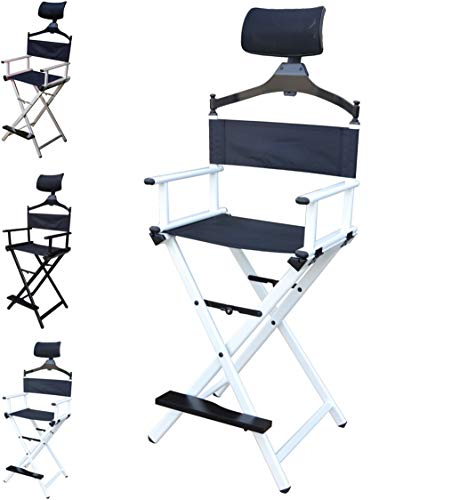 Floreo Look Silla Sillon Plegable de Aluminio para Maquillaje maquillador Makeup Artist (Blanco)