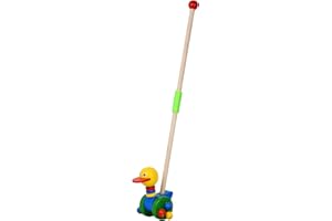 YILANJIN Push Toy Duck, Wooden Push-Along Toy, Toddler Toys, Animal Push and Pull Along Toys for 1 Year Olds, Early Development & Activity Toys, Toddler Learning Balance Walking Toys