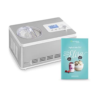 Springlane Kitchen Sorbetière yaourtière 2 en 1 Elisa avec compresseur de refroidissement et fonction de chauffage 2 L Ice-Cream & Joghurt-Maker en acier inoxydable et réservoir à glace