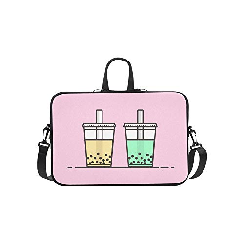 Preisvergleich Produktbild Nette Boba Grüntee-getränk Muster Aktentasche Laptoptasche Messenger Schulter Arbeitstasche Crossbody Handtasche Für Geschäftsreisen