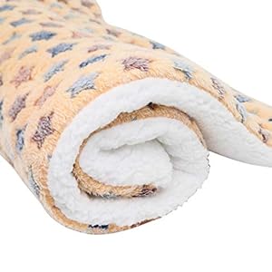 Skyeye Manta de Mascotas Diseño de Puntos Estrella Beige Mascotas Suaves y Cálidas Camas de Cama de Cachorro casa Gatos Perros Mantas Suaves