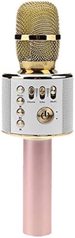 Wireless Microphone Bluetooth condenser mic KTV Karaoke Microphone Professional Player speaker With Carring Case for phone,Rose