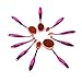 Docolor 10 Piece Oval Brush Set Face Foundation with Usage Chart Box (Purple)