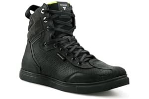 SHIMA Rebel WP, Impermeables Zapatos Moto Hombre, Transpirables, Reforzados Zapatos Moto de Cuero, Negro (Black), 42 EU