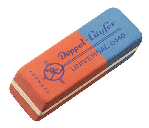 Läufer 00440 Doppel-Läufer Universal 0440 Radierer, Radiergummi aus Kautschuk, abgeschrägt, rot-blau