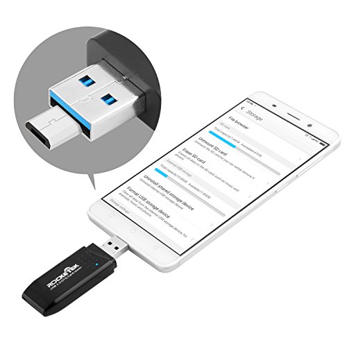 [USB & Micro USB Kartenleser] Rocketek® USB3.0 Speicherkartenleser | Micro USB OTG Adapter | Schreiben Sie mit 2 Steckplätzen für PC, Android SmartPhone & Tablet Geräte | USB3.0 / OTG Kartenleser - 2