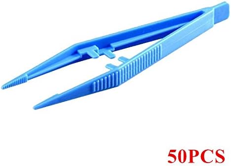 Rabake Blue Color Dental Tweezers Oral Care 20PCS Disposable Medical Tweezers Small Plastic Tweezers Forceps (50)