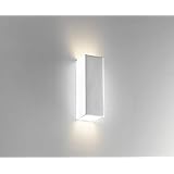 Isyluce Applique di gesso parallelepipedo da parete per interni bianco verniciabile luce sopra sotto