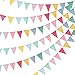 Produktbild Airrioal 4 Stück Wimpelkette Wimpel Banner Wimpel Girlande draußen Outdoor Dekoration für Hochzeit Party Weihnachten Geburtstagsfeier (4.2M 12Pcs Wimpel/Jede Girlande)